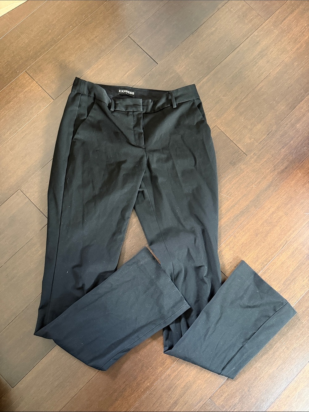 Express Black Mid-Rise Straight Leg Pants
